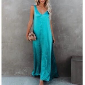 If By The Sea NWT Anthropologie Mermaid blue Maxi Dress SIZE XS
